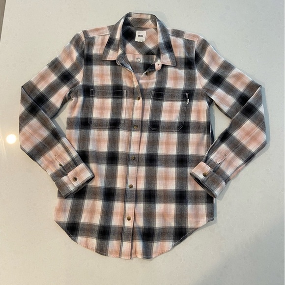 Vans Plaid/ tartan flannel button-up shirt size S - Picture 4 of 12